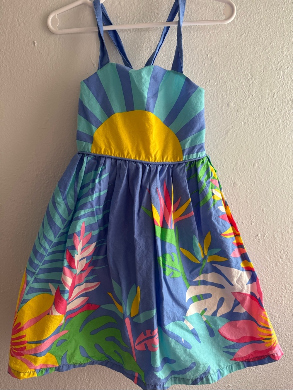 Shrinking Violet Blue Tropical Sunprint Sundress